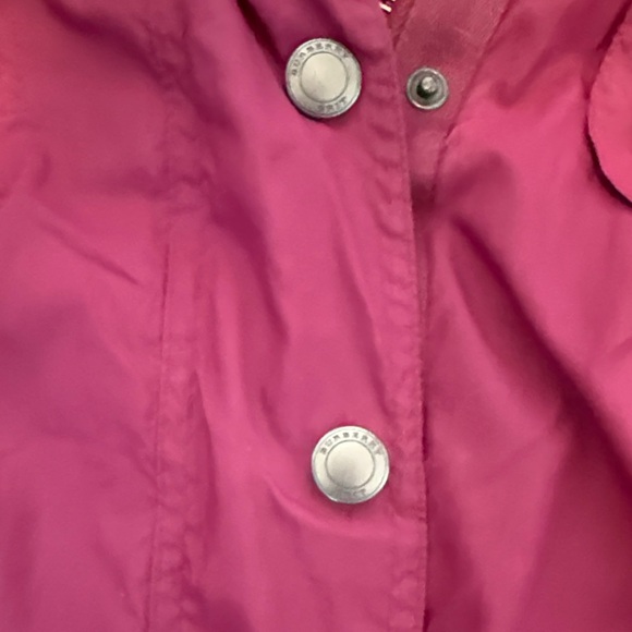 Burberry Brit Fuchsia Hooded Rain Jacket Women’s Size 6 Lightweight - Picture 6 of 11